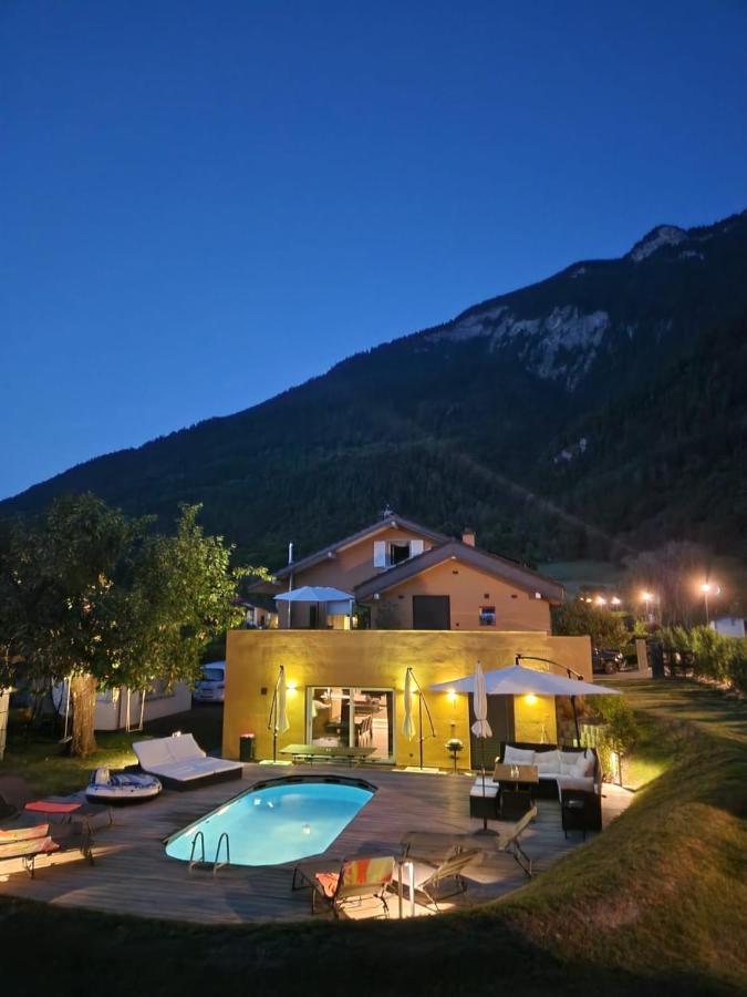 Appartement Moderne Avec Terrasse Et Piscine A Chatel Sur Bex Exterior photo