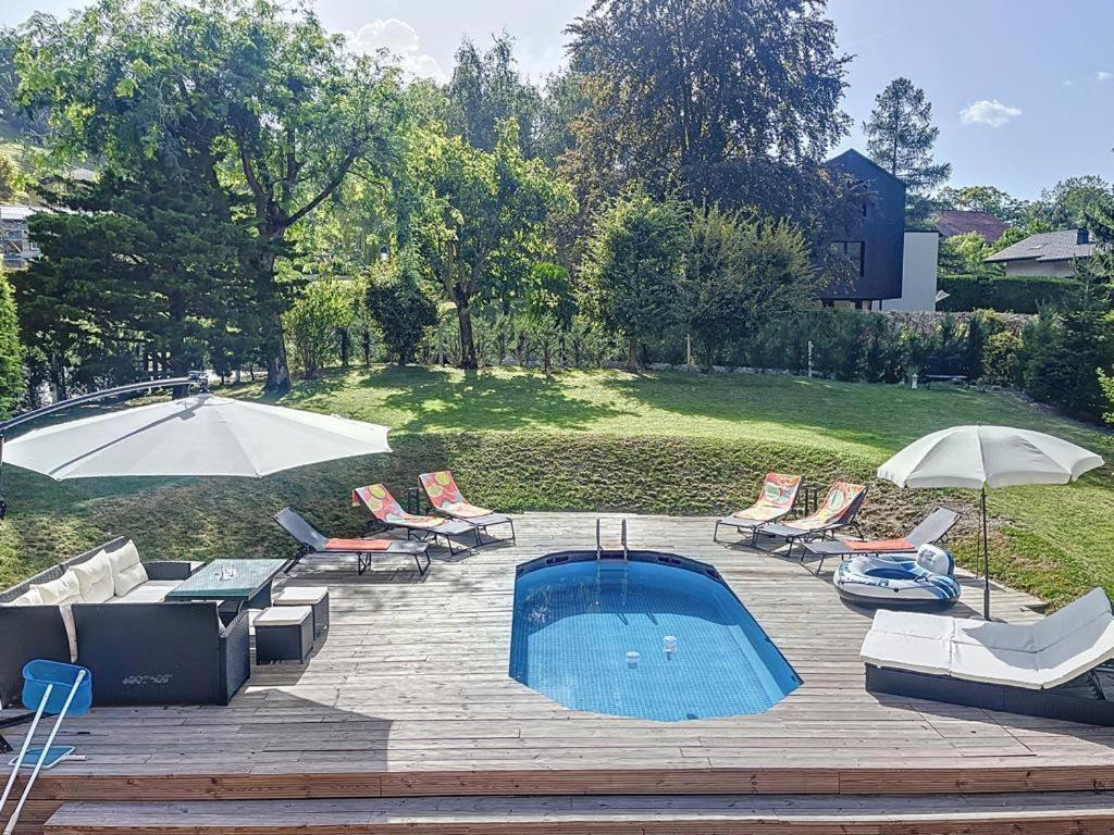 Appartement Moderne Avec Terrasse Et Piscine A Chatel Sur Bex Exterior photo
